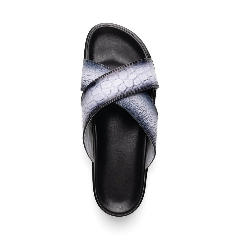 Mauri 5134 Alligator Time Sandals White / Dirty Black