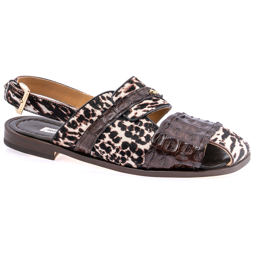 Mauri 5171 Bali Pony & Hornback Crocodile Sandals Sport Rust / White