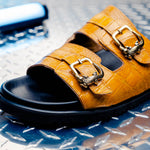 Mauri 5199 Reef Alligator & Ostrich Leg Sandal Toffee