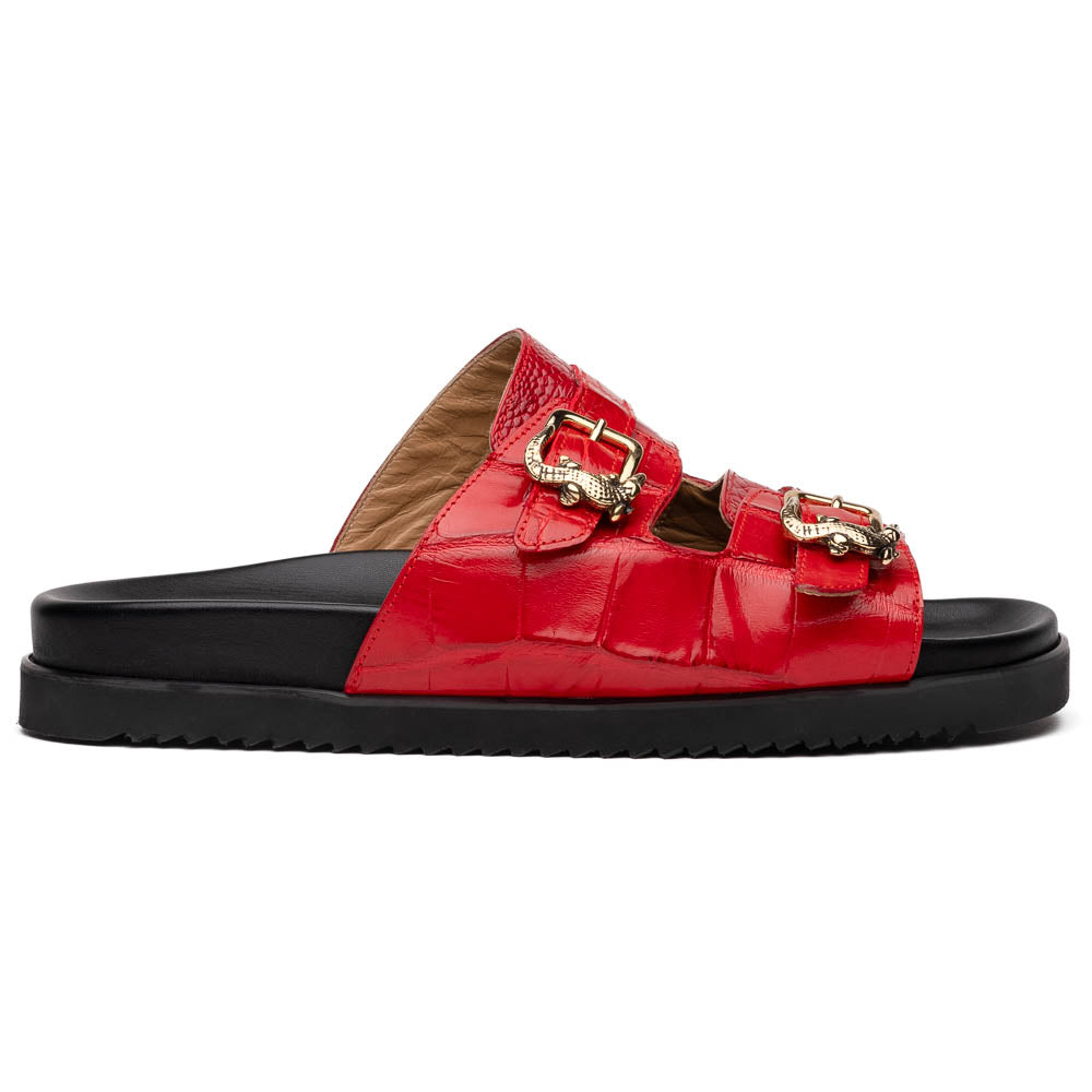 Mauri 5199 Reef Alligator & Ostrich Leg Sandal Red