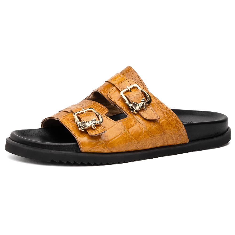 Mauri 5199 Reef Alligator & Ostrich Leg Sandal Toffee