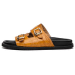 Mauri 5199 Reef Alligator & Ostrich Leg Sandal Toffee
