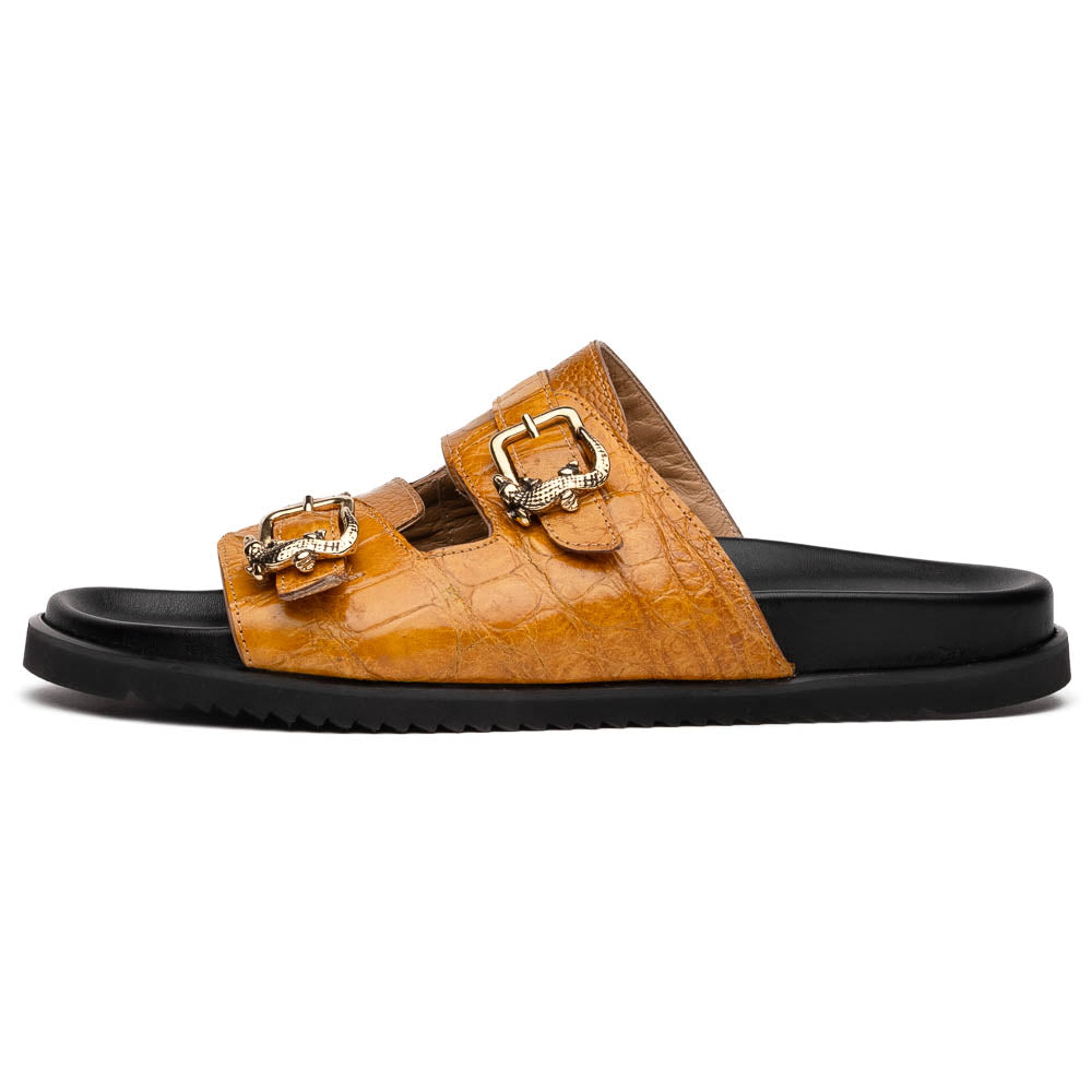 Mauri 5199 Reef Alligator & Ostrich Leg Sandal Toffee