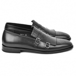 Corrente C0001902-5211 Kiltie Buckle Loafers Black