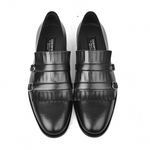 Corrente C0001902-5211 Kiltie Buckle Loafers Black