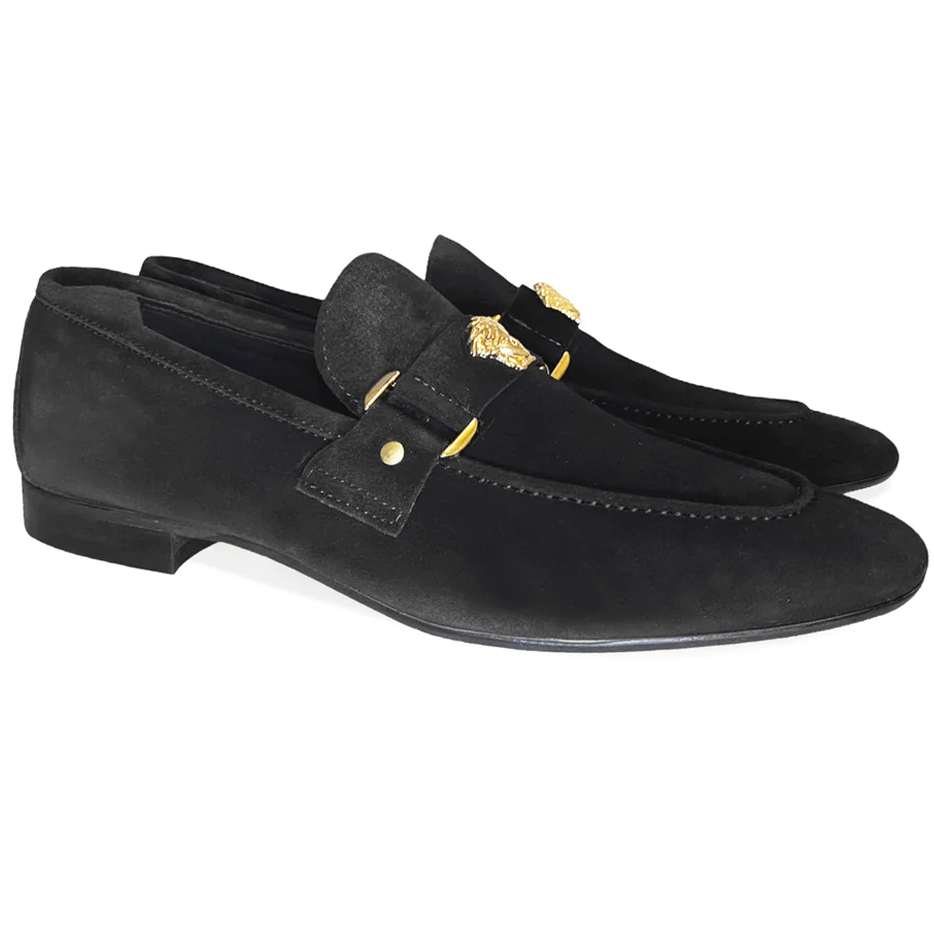 Corrente 5229 Suede Ornament Loafer Black