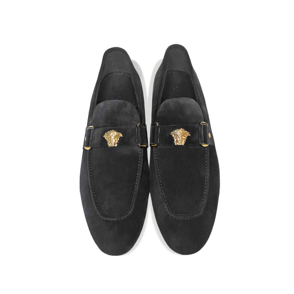 Corrente 5229 Suede Ornament Loafer Black