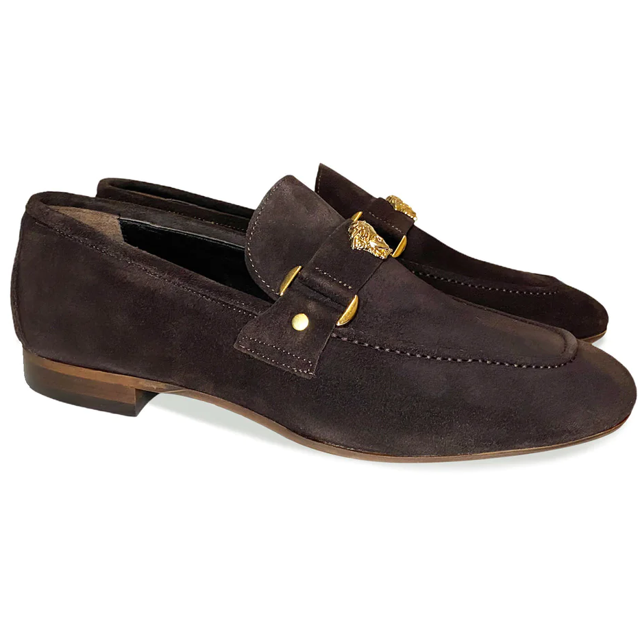 Corrente 5229 Suede Ornament Loafer Brown