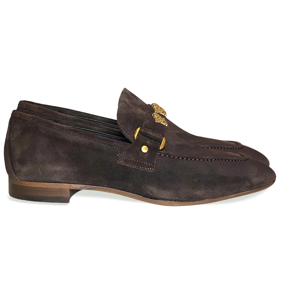 Corrente 5229 Suede Ornament Loafer Brown