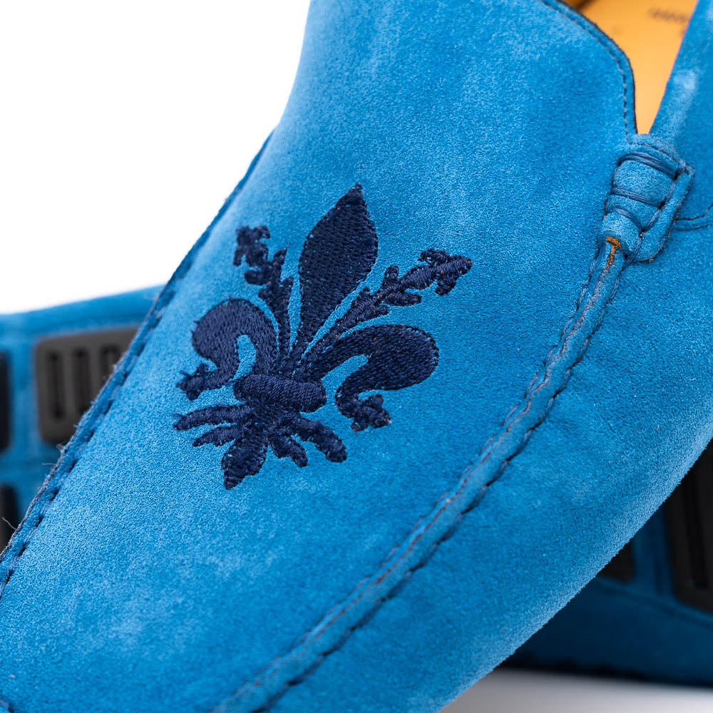 Calzoleria Toscana 5303 Venetian Suede Driving Loafers Denim