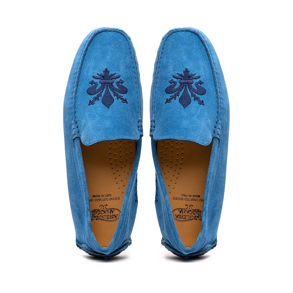 Calzoleria Toscana 5303 Venetian Suede Driving Loafers Denim