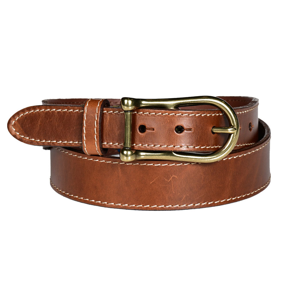 Torino Leather Burnished Waxy Bridle Leather Belt Tan