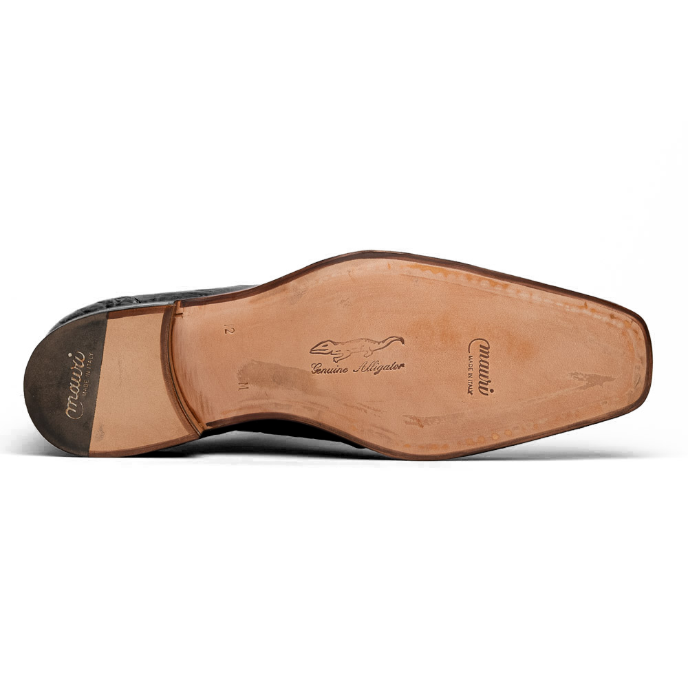 Mauri Bartolomco 53141-1 Alligator Derby Shoes Black (SPECIAL ORDER)