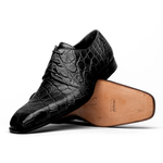 Mauri Bartolomco 53141-1 Alligator Derby Shoes Black (SPECIAL ORDER)