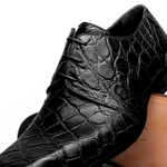 Mauri Bartolomco 53141-1 Alligator Derby Shoes Black (SPECIAL ORDER)