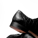 Mauri Bartolomco 53141-1 Alligator Derby Shoes Black (SPECIAL ORDER)