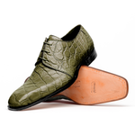 Mauri Bartolomco 53141-1 Alligator Derby Shoes Money Green (SPECIAL ORDER)