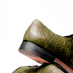Mauri Bartolomco 53141-1 Alligator Derby Shoes Money Green (SPECIAL ORDER)