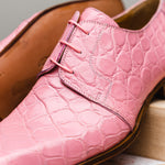Mauri Bartolomco 53141-1 Alligator Derby Shoes Pink (SPECIAL ORDER)