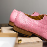Mauri Bartolomco 53141-1 Alligator Derby Shoes Pink (SPECIAL ORDER)