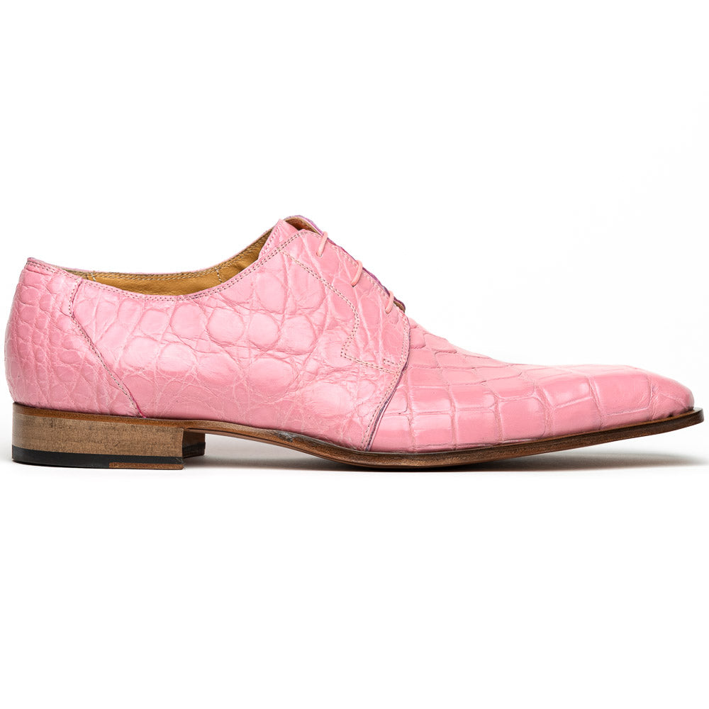 Mauri Bartolomco 53141-1 Alligator Derby Shoes Pink