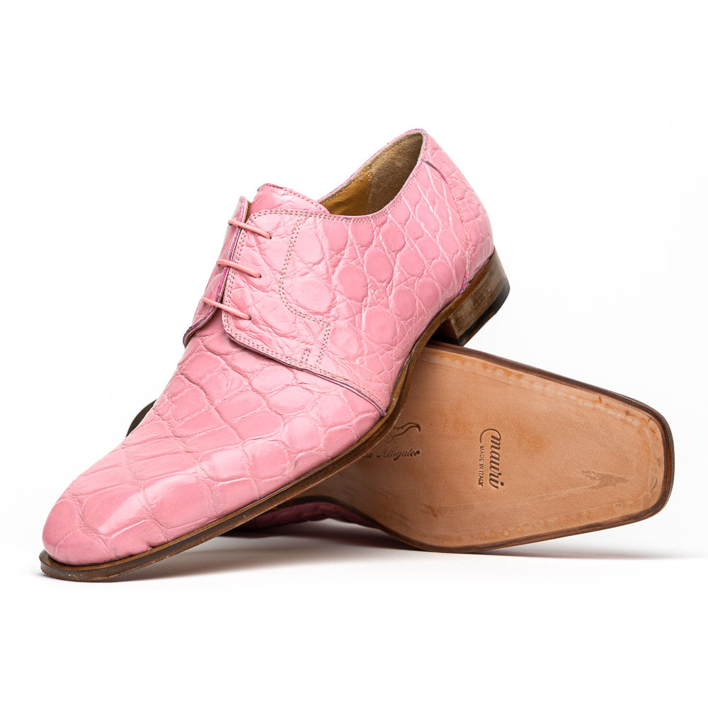 Mauri Bartolomco 53141-1 Alligator Derby Shoes Pink (SPECIAL ORDER)