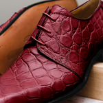 Mauri Bartolomco 53141-1 Alligator Derby Shoes Ruby Red (Special Order)