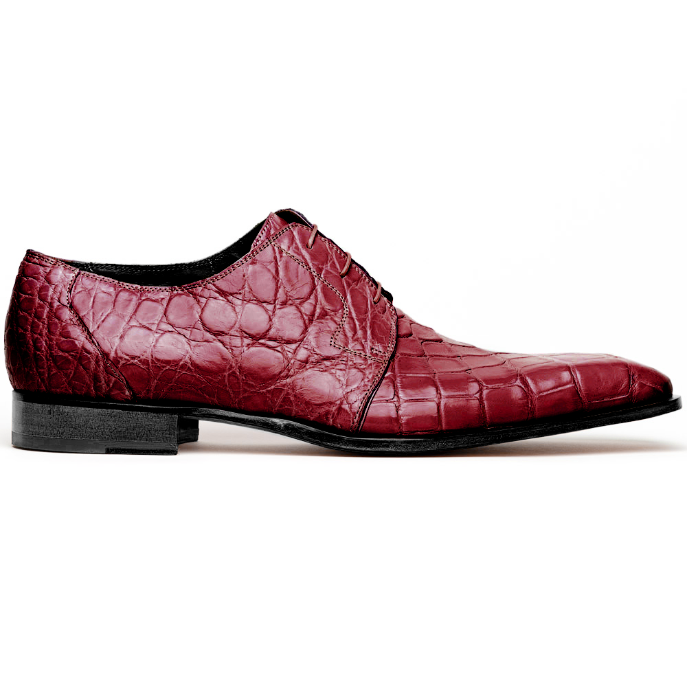 Mauri Bartolomco 53141-1 Alligator Derby Shoes Ruby Red