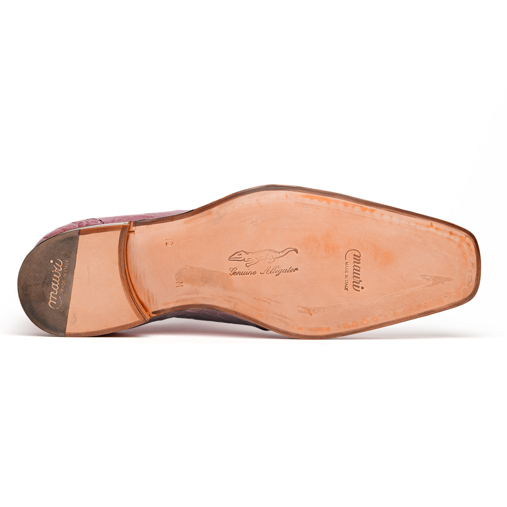 Mauri Bartolomco 53141-1 Alligator Derby Shoes Ruby Red (Special Order)
