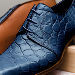 Mauri Bartolomco 53141-1 Alligator Derby Shoes Blue (SPECIAL ORDER)