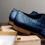 Mauri Bartolomco 53141-1 Alligator Derby Shoes Blue (SPECIAL ORDER)