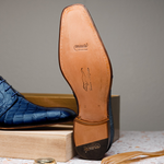 Mauri Bartolomco 53141-1 Alligator Derby Shoes Blue (SPECIAL ORDER)