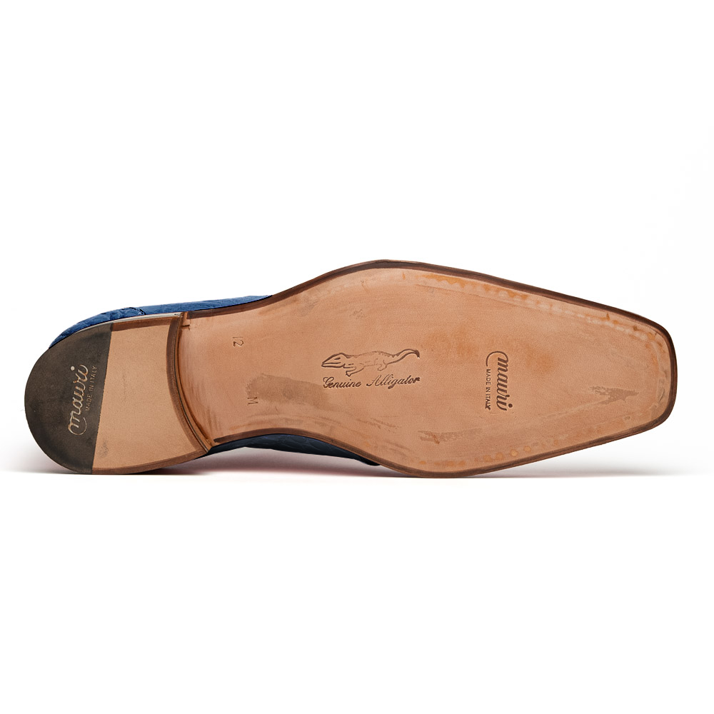 Mauri Bartolomco 53141-1 Alligator Derby Shoes Blue (SPECIAL ORDER)