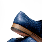 Mauri Bartolomco 53141-1 Alligator Derby Shoes Blue (SPECIAL ORDER)