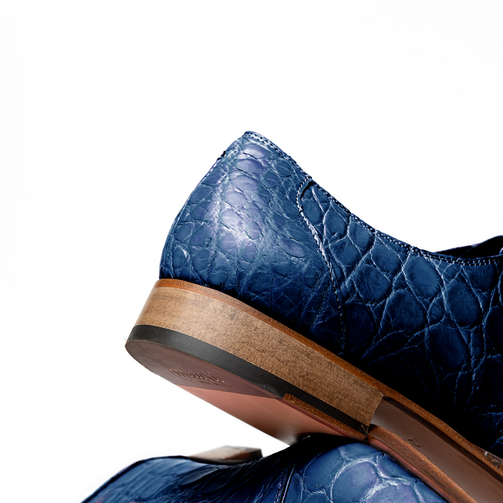 Mauri Bartolomco 53141-1 Alligator Derby Shoes Blue (SPECIAL ORDER)
