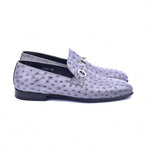 Corrente C02206-5405 Genuine Ostrich Loafers Grey