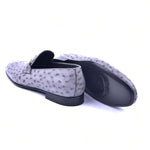 Corrente C02206-5405 Genuine Ostrich Loafers Grey