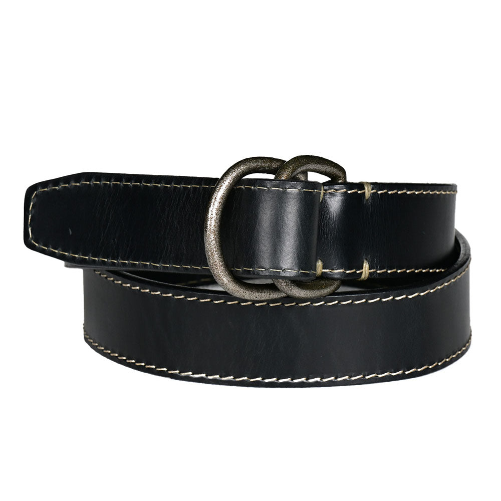 Torino Leather Waxy Bridle Leather Belt Black