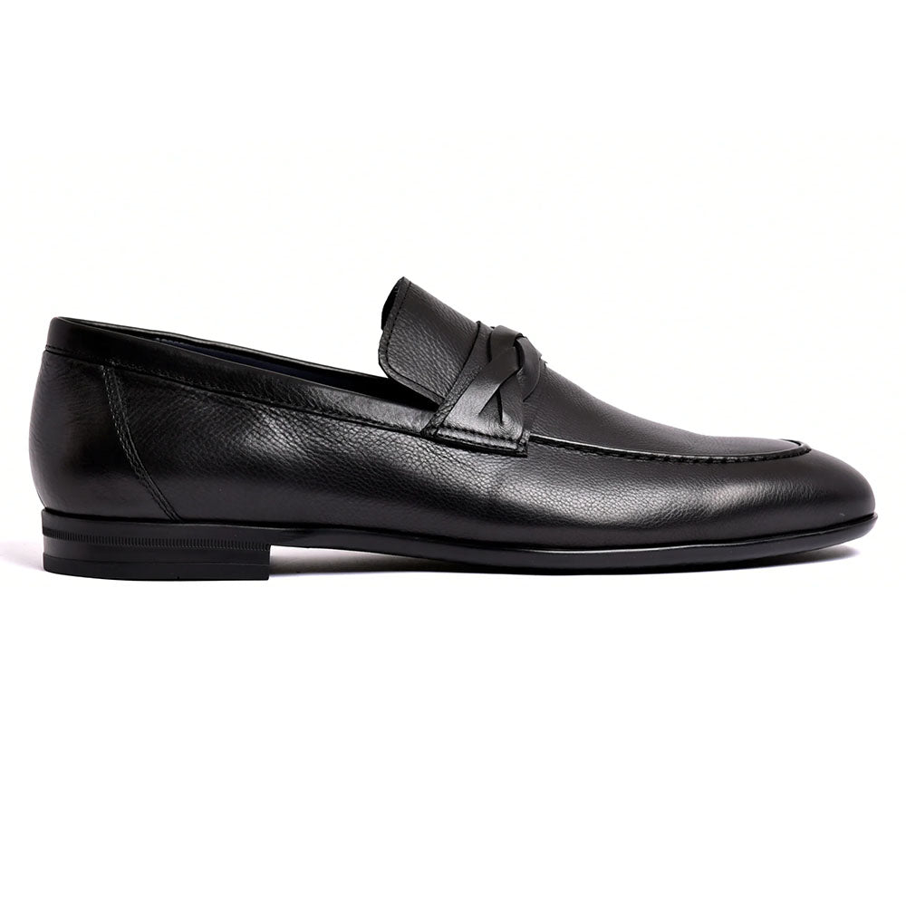 Corrente C160-5532 Deerskin Loafer Black