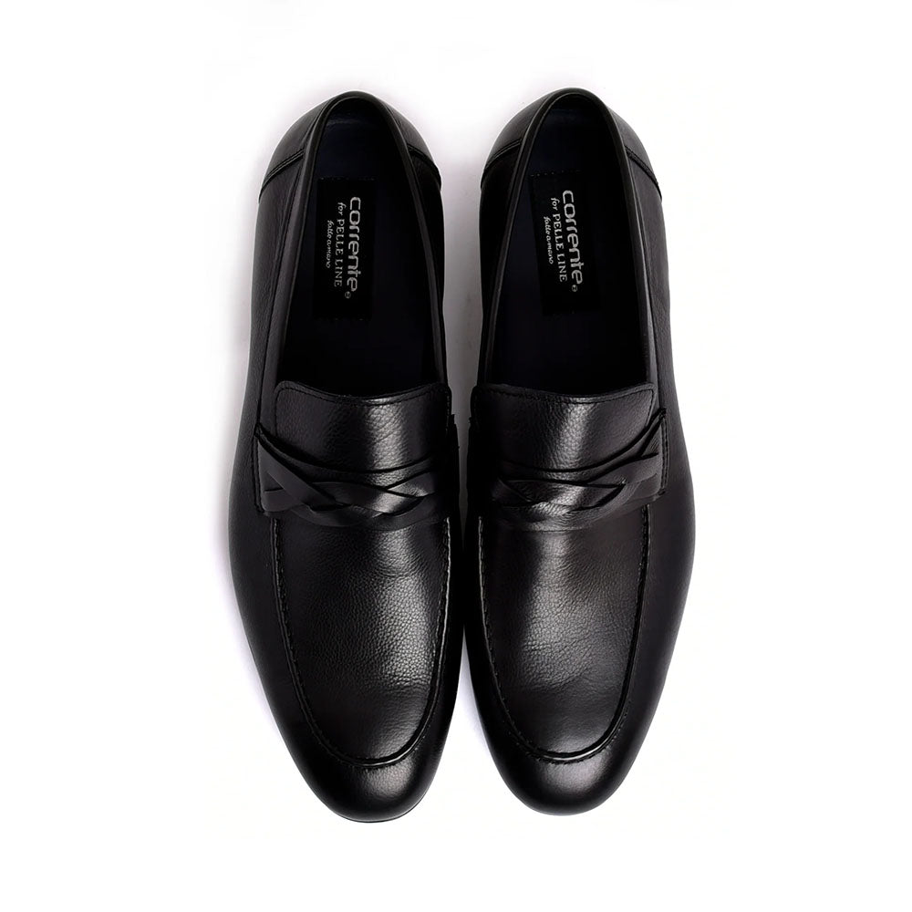 Corrente C160-5532 Deerskin Loafer Black