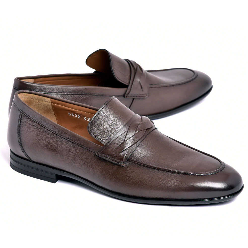 Corrente C161-5532 Deerskin Loafer Brown
