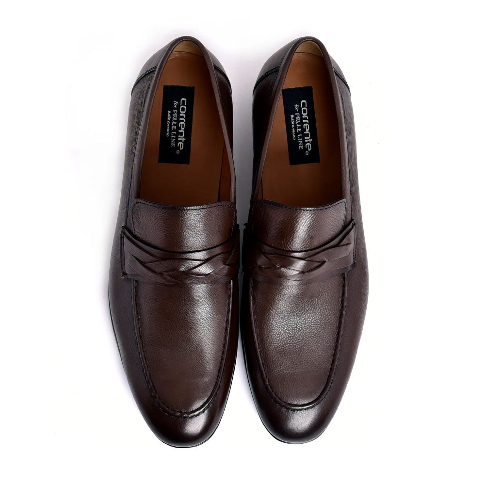 Corrente C161-5532 Deerskin Loafer Brown