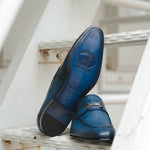 Corrente C02001-5760-H Buckle Loafer Shoes Blue