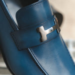 Corrente C02001-5760-H Buckle Loafer Shoes Blue