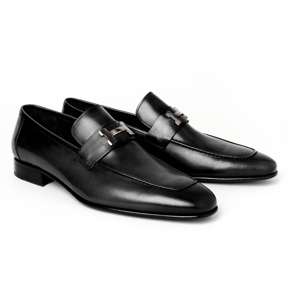 Corrente C021-5760-H Buckle Loafer Shoes Black