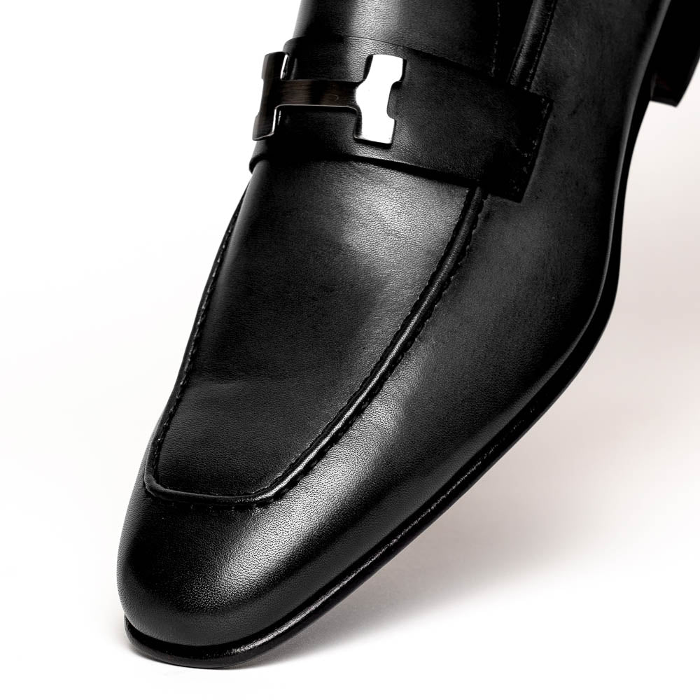 Corrente C021-5760-H Buckle Loafer Shoes Black