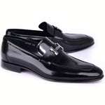 Corrente Buckle High Shine Loafer Black