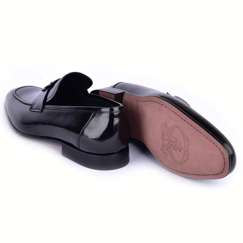Corrente Buckle High Shine Loafer Black
