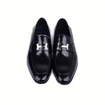 Corrente Buckle High Shine Loafer Black