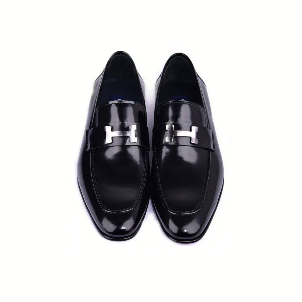 Corrente Buckle High Shine Loafer Black